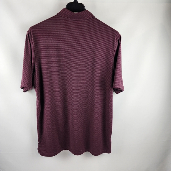01.Algo Polo Shirt Mens XL Burgundy Black Performance Short Sleeve - Picture 2 of 6